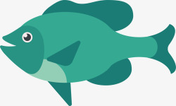 淡水动物卡通水族馆绿色小鱼矢量图高清图片