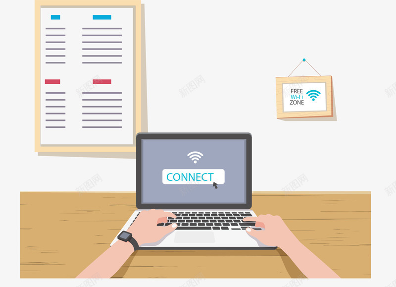 手绘免费WIFIpng免抠素材_新图网 https://ixintu.com 免费WIFI 手绘 操作电脑 无线网 笔记本电脑