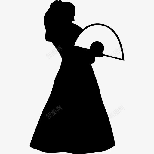 弗拉门戈的女模特站在剪影与风扇图标png_新图网 https://ixintu.com 人 人的剪影 女 女人 弗拉门戈 形状 模型 站立 风扇