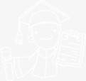 黑板画png免抠素材_新图网 https://ixintu.com 学位 学士帽 毕业 白色粉笔 粉笔画