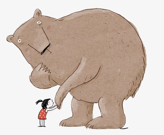 熊和女孩png免抠素材_新图网 https://ixintu.com 动物 卡通 可爱 小孩 小熊 手绘 插画 童话