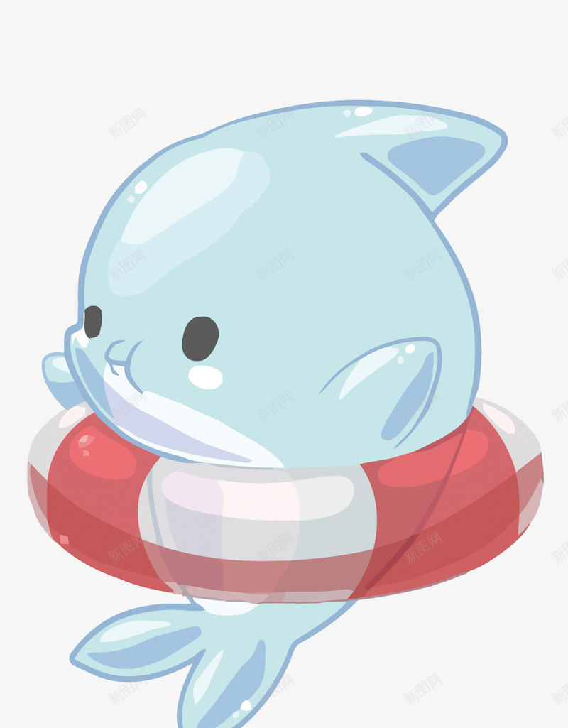 海豚png免抠素材_新图网 https://ixintu.com 卡通 可爱 大海 海洋 海豚 游泳圈 萌 蓝色