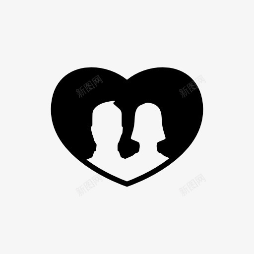 心形中的情侣标志图标png_新图网 https://ixintu.com 用户