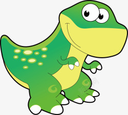 绿色的青蛙手绘卡通可爱动物绿色恐龙素矢量图高清图片