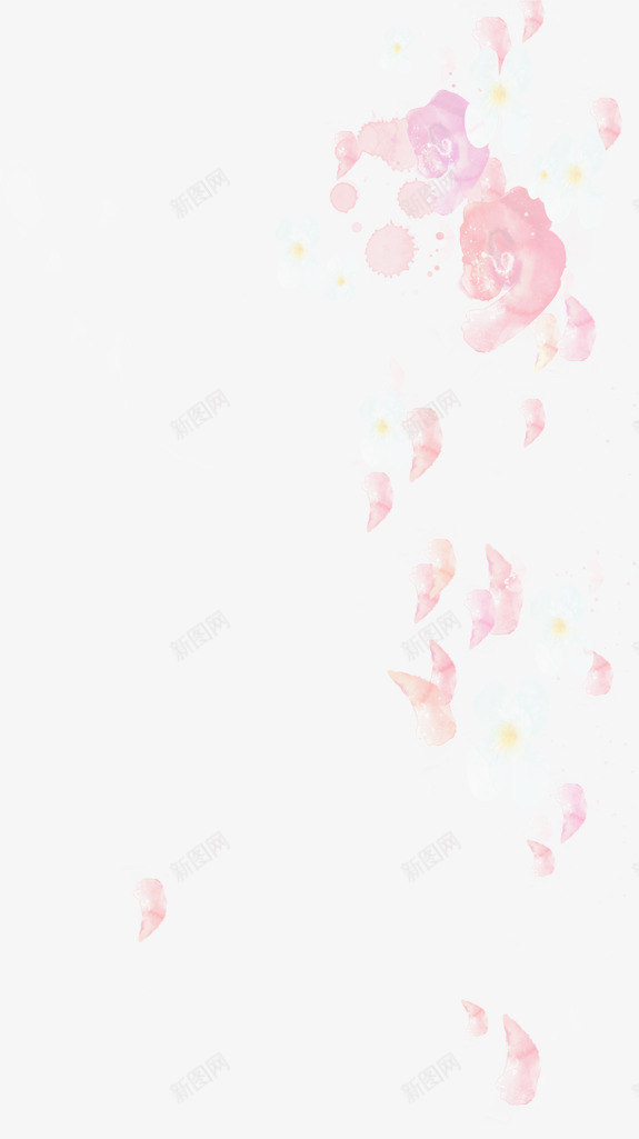 粉色唯美花朵手绘png免抠素材_新图网 https://ixintu.com 唯美 手绘 粉色 花朵