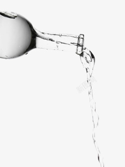水滴造型图标倒水玻璃瓶高清图片
