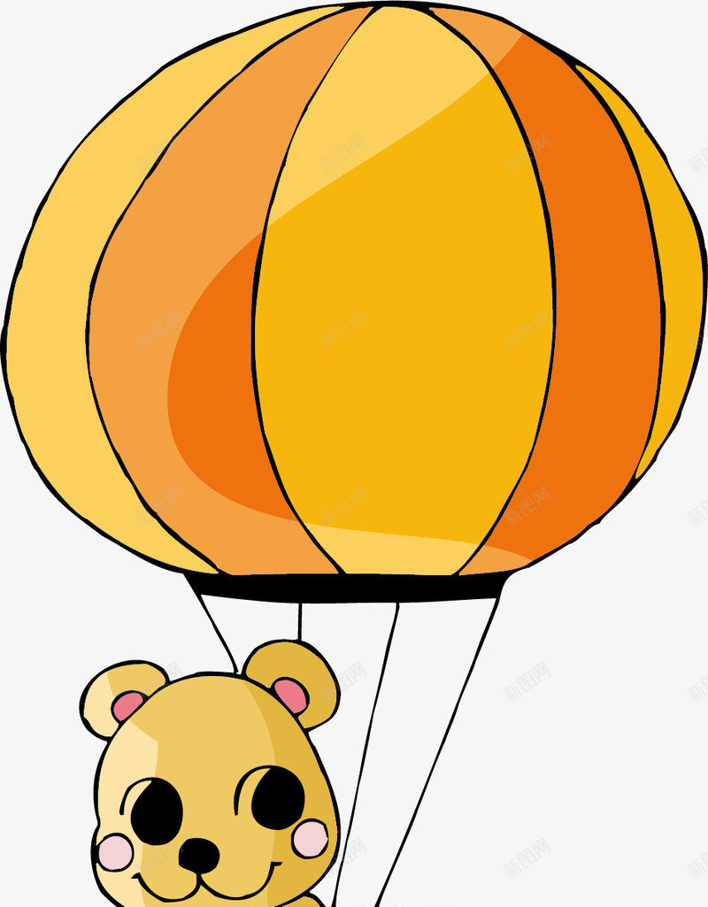 坐在热气球里的小熊png免抠素材_新图网 https://ixintu.com 动物 卡通 手绘 热气球