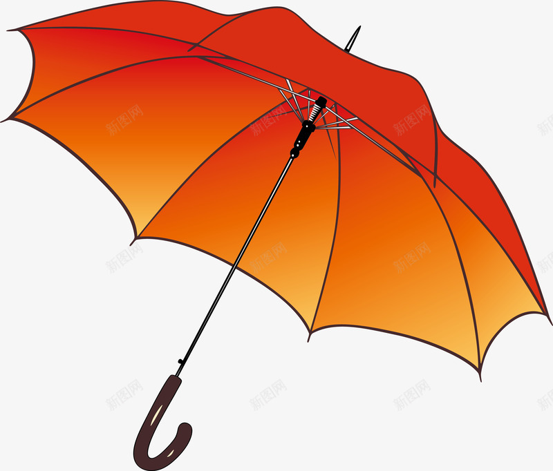 手绘插图撑开的橙色雨伞png免抠素材_新图网 https://ixintu.com 手绘 手绘雨具 撑开的伞 橙色 雨伞 雨具插图