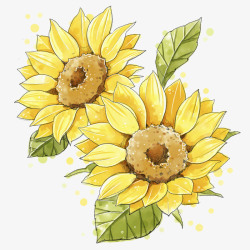 黄色的花朵手绘唯美向日葵高清图片