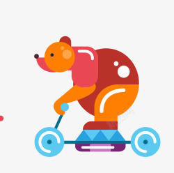 橘色小熊小熊骑车高清图片