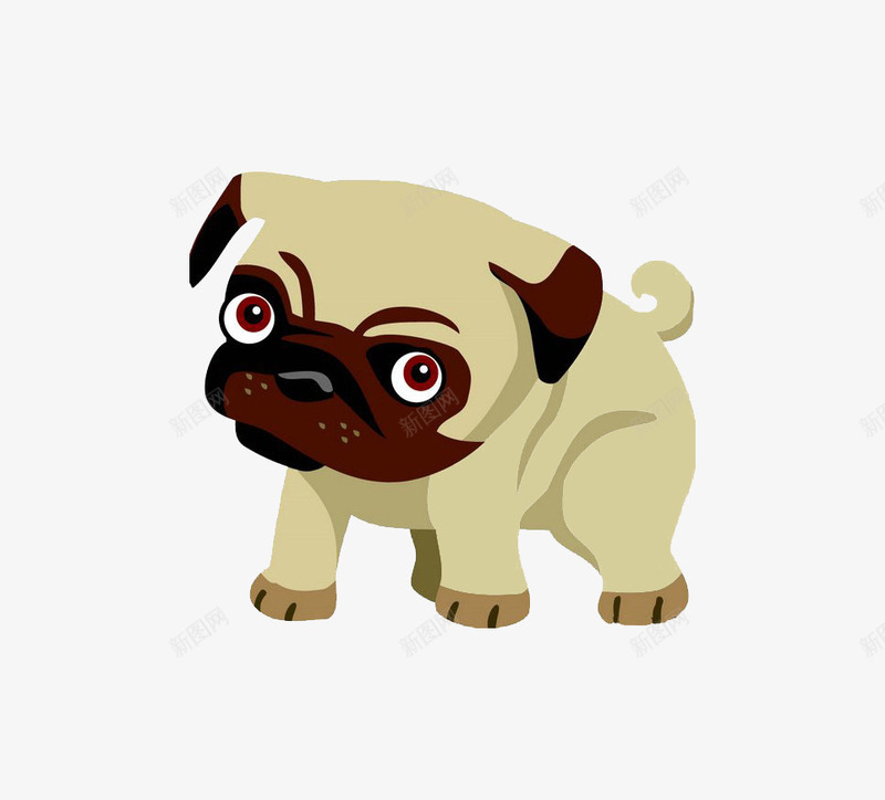 扁平化小狗png免抠素材_新图网 https://ixintu.com 宠物 小狗 沙皮犬