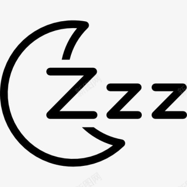 弯弯月亮睡眠图标图标