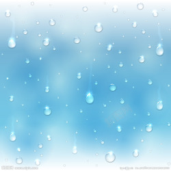 蓝色雨滴七夕素材