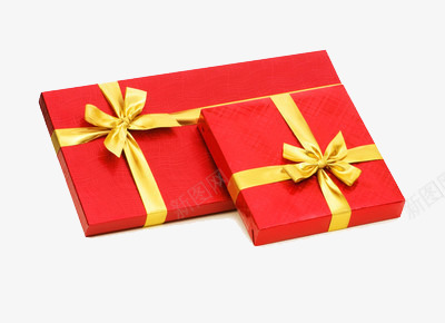 两个包装很好的红色礼盒png免抠素材_新图网 https://ixintu.com 包装 礼物 礼盒 红色
