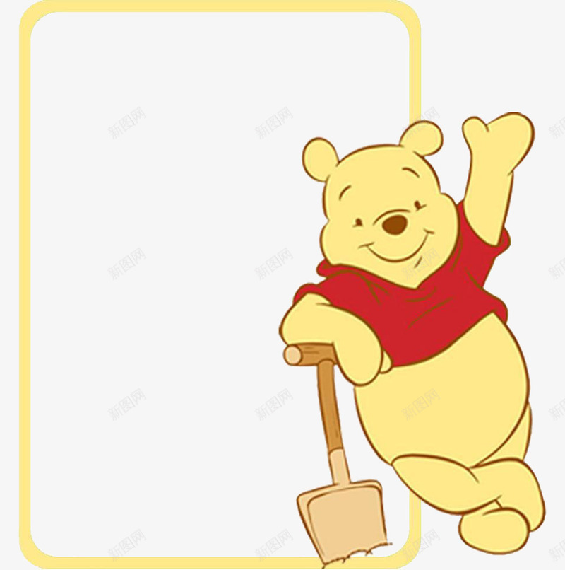 小熊png免抠素材_新图网 https://ixintu.com 卡通边框 小熊 黄色