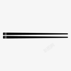 一双黑色的筷子素材