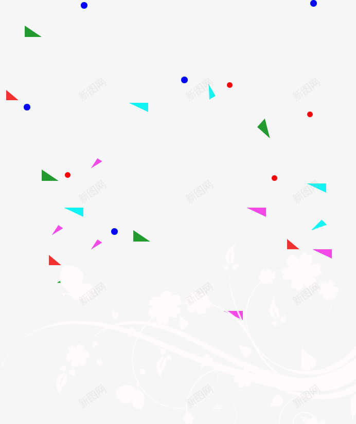 圆点三角形飞舞png免抠素材_新图网 https://ixintu.com 三角形 图片 圆点 飞舞