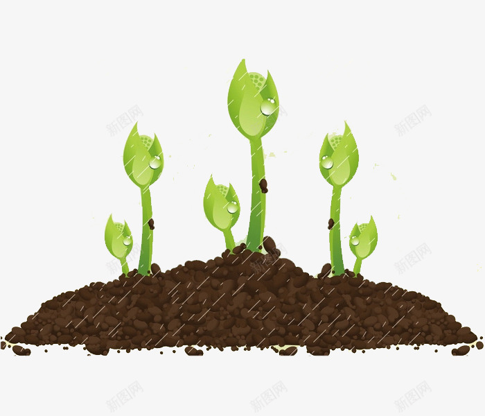 手绘植物png免抠素材_新图网 https://ixintu.com 卡通手绘 叶子 土壤 植物 水彩 生命 绿叶
