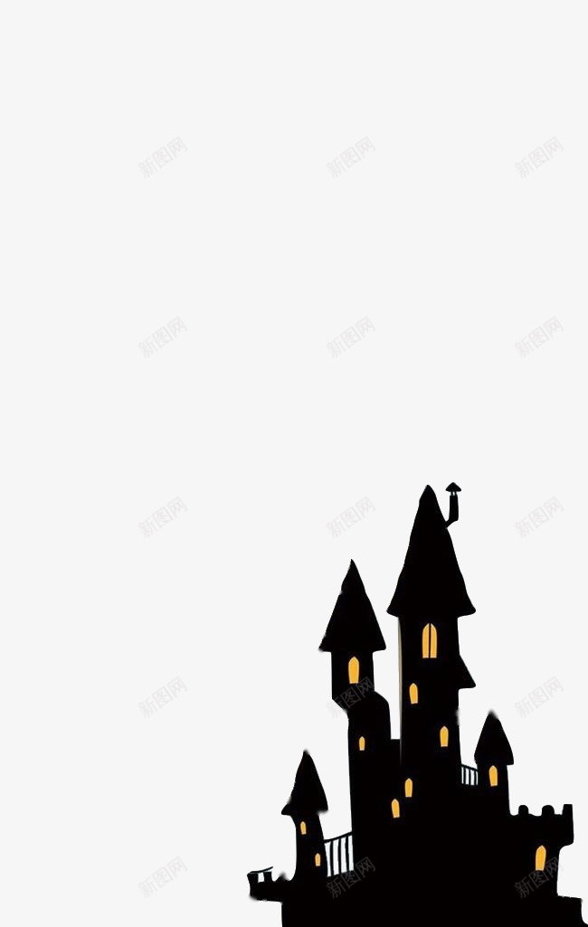 万圣节城堡剪影元素png免抠素材_新图网 https://ixintu.com 万圣节 剪影 城堡 黑影