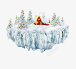 冬季雪中小屋圣诞小屋高清图片