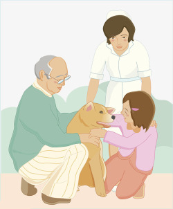 狗护士插图小狗与人玩高清图片