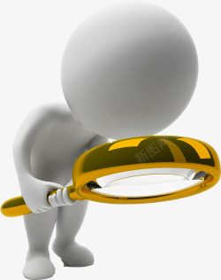 素描放大镜3D小人高清图片