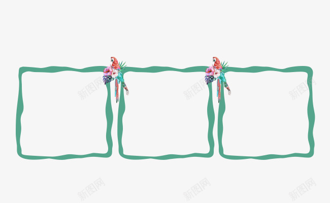 鹦鹉绿色矩形波纹边框png免抠素材_新图网 https://ixintu.com 手机端边框 波纹边框 矩形边框 绿色边框 边框 鹦鹉