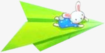飞飞机纸飞机兔子向右飞六一儿童节主题高清图片
