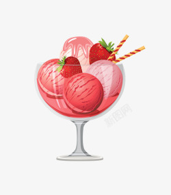 草莓冰淇淋少女心素材