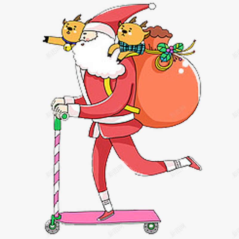 骑滑板的圣诞爷爷png免抠素材_新图网 https://ixintu.com 圣诞爷爷 圣诞礼物 圣诞老人 圣诞节 圣诞装饰 圣诞麋鹿 滑板