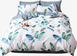 蓝色床上四件套北欧风格床上四件套高清图片