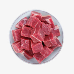 红色方块牛肉素材