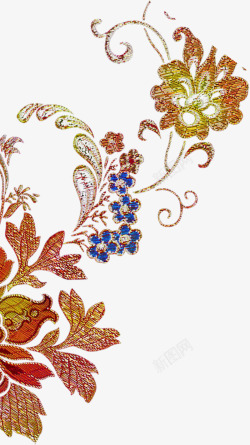 手绘中秋节花朵包装素材