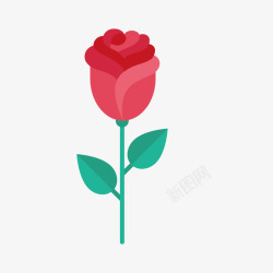 扁平化花朵玫瑰花扁平化图案矢量图素材