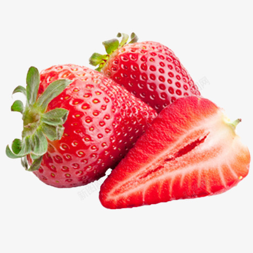 红色精致装饰草莓png免抠素材_新图网 https://ixintu.com 少女心 水果 红色底纹 装饰图 设计图 质感草莓