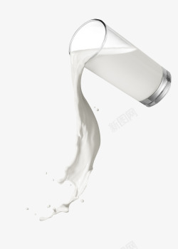 往杯子中倒牛奶杯子倒牛奶飞溅喷溅高清图片