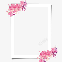 粉色装饰花朵线框素材