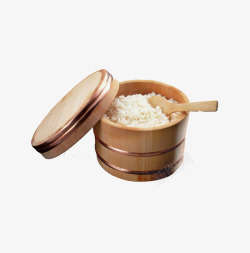 熟米饭天然木桶蒸饭高清图片