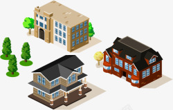 建筑高楼城镇都市地产矢量图素材