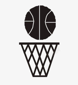 上方的篮球手绘黑白框上方的篮球图案图标高清图片