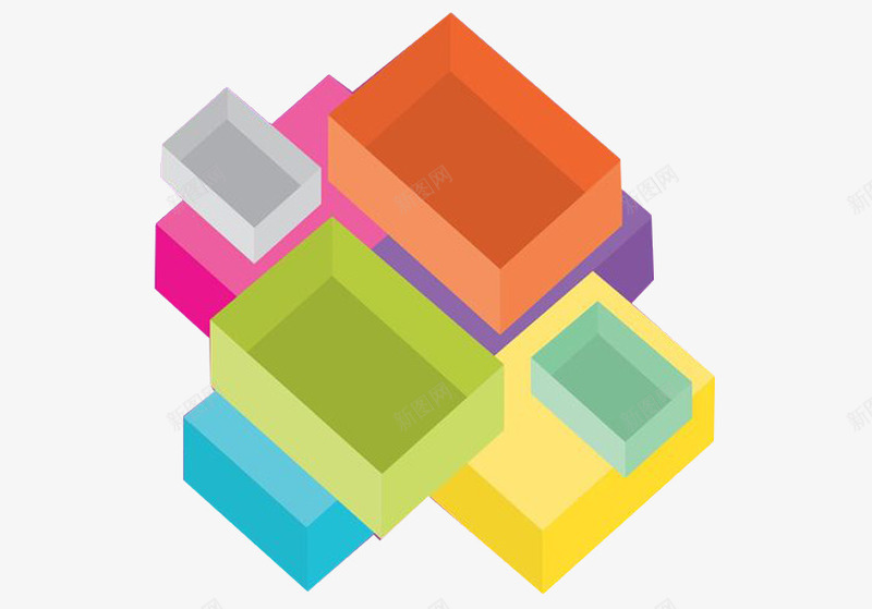 彩色盒子png免抠素材_新图网 https://ixintu.com 包装盒子 彩色盒子 打开的盒子 拆开的盒子 拆礼盒 方形盒子 礼物盒子
