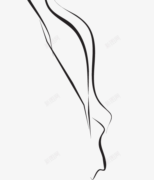 手绘美女优美曲线图标png_新图网 https://ixintu.com 优美曲线 动感线条 填色练习 手绘 美女 身体曲线 黑白线条