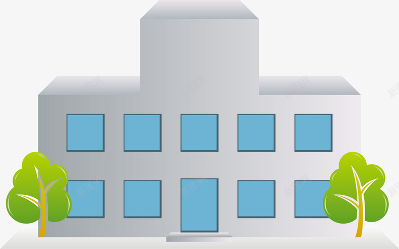 学校卡通矢量图ai免抠素材_新图网 https://ixintu.com 卡通 扁平化 扁平化校园 校园 校园文化 绿树 青春校园 矢量图