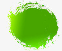 绿色艺术圆形墨迹素材