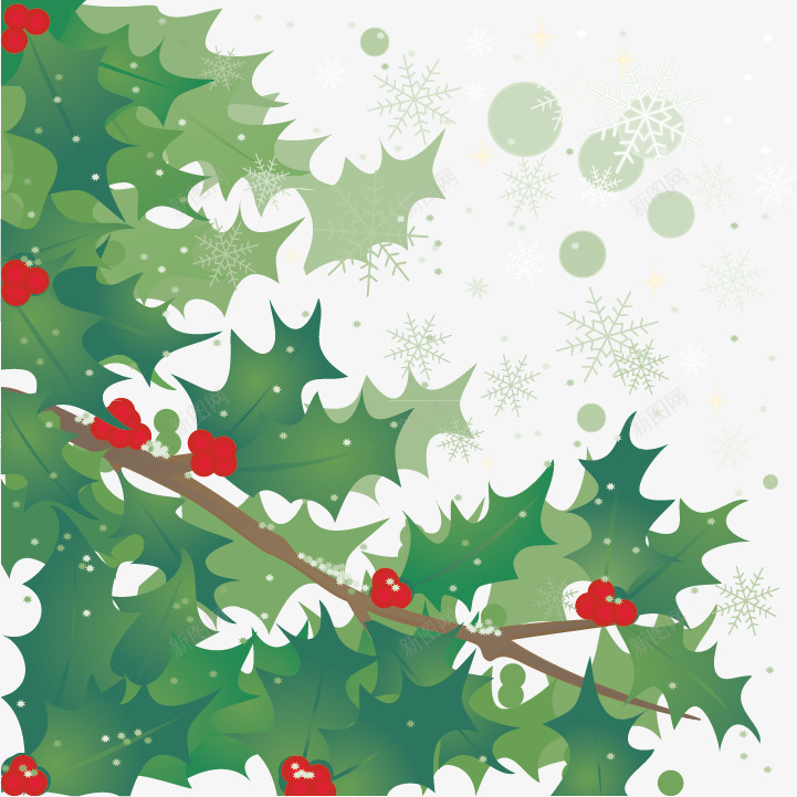 圣诞节叶片底纹png免抠素材_新图网 https://ixintu.com 冬青树 叶片 圣诞树 圣诞节矢量 圣诞节素材