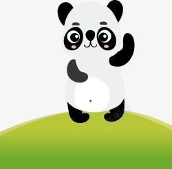 儿童画熊猫可爱的动物园熊猫矢量图高清图片