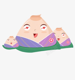 端午爱心卡通粽子高清图片