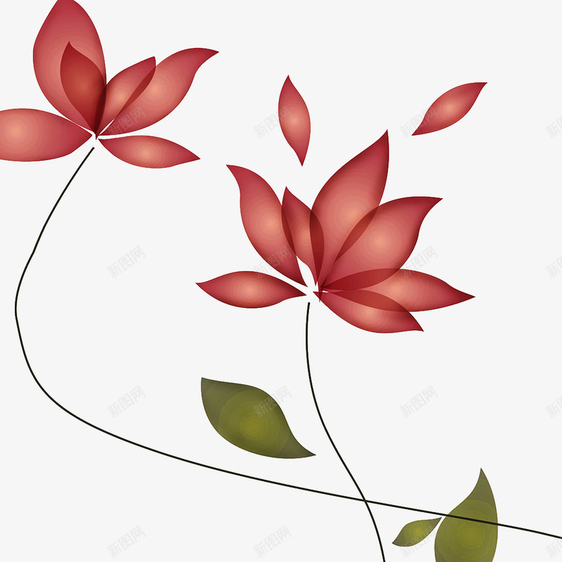 国风木棉花png免抠素材_新图网 https://ixintu.com 中国风 手绘的 木棉花 木棉花手绘 木棉花树 漂亮的 红色的 装饰花朵