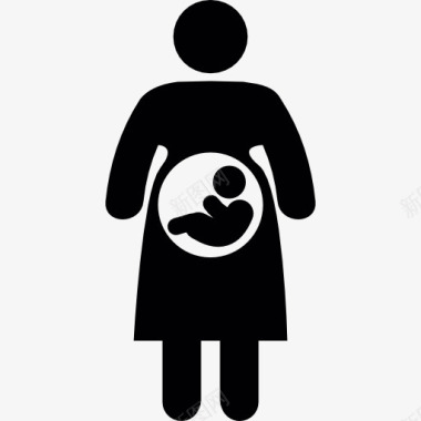孕妇和胎儿图标图标