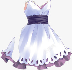 白紫色漫画性感裙子素材